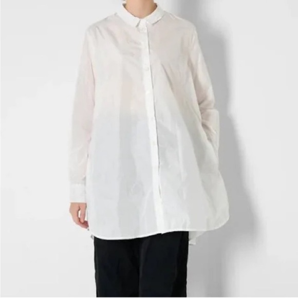 Katharina HOVMAN Oversized Taffeta Blouse Top Shirt Lilac Purple 12 L - Picture 1 of 9